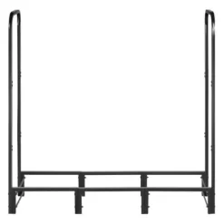 Vedställ, 122x32x118 cm, Svart, Metall, Utomhusförvaring