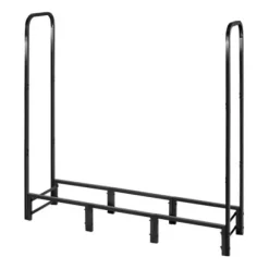 Vedställ, 122x32x118 cm, Svart, Metall, Utomhusförvaring