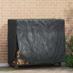 Vedställsskydd Enfärgad Svart 61 x 122 x 106 cm tyg