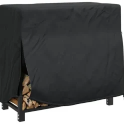 Vedställsskydd Enfärgad Svart 61 x 122 x 106 cm tyg