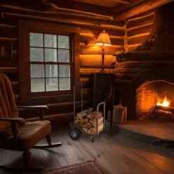 Vedvagn, 108x52x56 cm, Brun