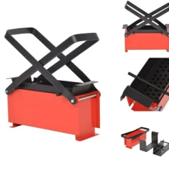 Verktyg för öppna spisar - Living Brikettpress i stål för papper 34x14x14 cm svart och röd