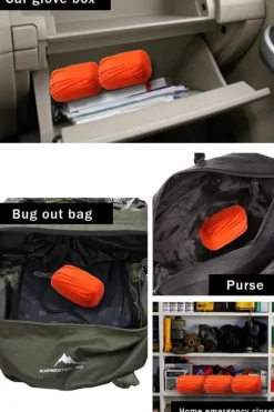 Överlevnadsbivyväskor - Vattentäta Mylar-nödfiltar för camping och vandring (orange)