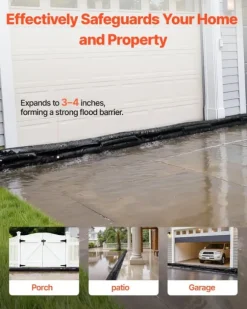 Översvämningsbarriär - Vattenaktiverade Sandfria Översvämningspåsar 8-Pack - Återanvändbara - 48 x 43,5 cm - För Dörr, Källare, Garage