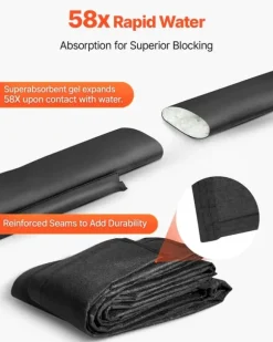 Översvämningsbarriär - Vattenaktiverade Sandfria Översvämningspåsar 8-Pack - Återanvändbara - 48 x 43,5 cm - För Dörr, Källare, Garage