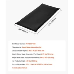 Översvämningsbarriär, 830x430 mm, Återanvändbar vattenabsorberande barriär