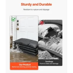 Översvämningsbarriär, 830x430 mm, Återanvändbar vattenabsorberande barriär