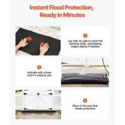 Översvämningsbarriär, 830x430 mm, Återanvändbar vattenabsorberande barriär