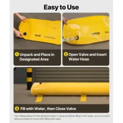 Översvämningsbarriär, 366x51x30,5 cm, PVC, Återanvändbar vattendiversion