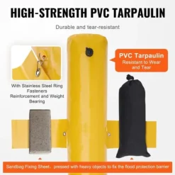 Översvämningsbarriärer, sandsäckar, alternativ 4-pack, vattenbarriärer för hemmet, dörröppning, uppfart (4FTx6in)