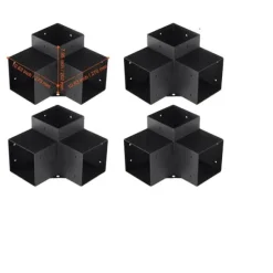 VEVOR Pergola Fäste Kit, Hållbar Stål Konstruktion, Enkel Solskyddsinstallation,4 st 6x6tum