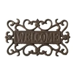 Väggdekoration - Esschert Design - Brun gjutjärn - 21,6 x 12,7 cm - Inskrift och hjärtan - Rektangulär