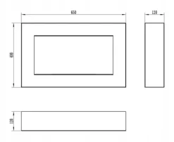 Vägghängd biokamin 65x40x12 cm Box Svart strukturmatt