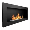 Vägghängd biokamin 90x40x12 cm Svart strukturmatt