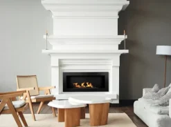 Vägghängd biokamin 90x40x12 cm Svart strukturmatt