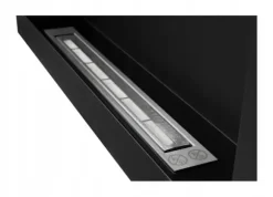 Vägghängd biokamin 90x40x12 cm Svart strukturmatt