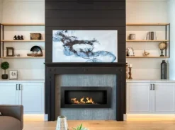 Vägghängd biokamin 90x40x12 cm Svart strukturmatt