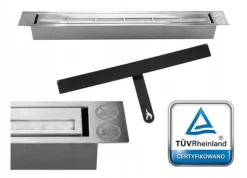 Vägghängd biokamin 90x40x12 cm Svart strukturmatt