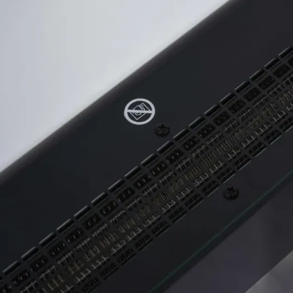 Väggkamin 1000/2000 W med LED-flammeffekt i 7 färger, fjärrkontroll, svart