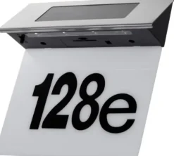 Vägglampa Maclean LED solcellslampa med husnummer IP44 MCE423