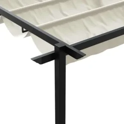 Väggmonterad Gazebo för Utomhusbruk - Utdragbart Solskydd | Färg: Kräm | Storlek: 3x4 m