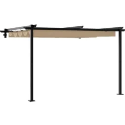 Väggmonterad Gazebo Taupe Stål