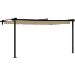 Väggmonterad Gazebo Taupe Stål