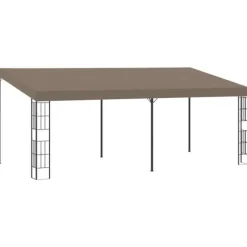 Väggmonterad paviljong 6x3 m taupe tyg