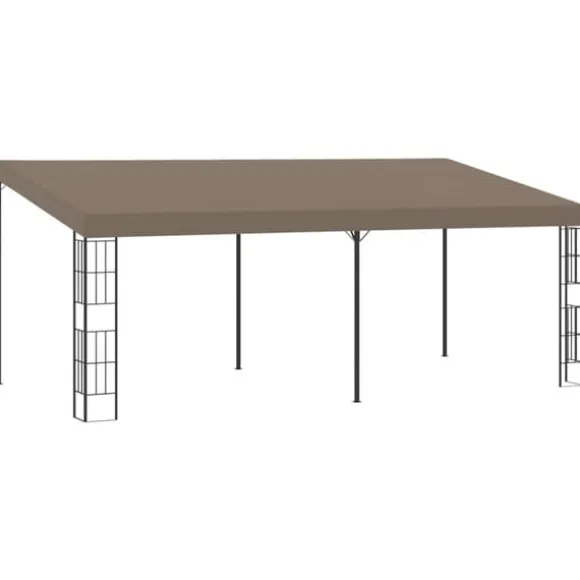 Väggmonterad paviljong 6x3 m taupe tyg
