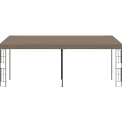 Väggmonterad paviljong 6x3 m taupe tyg