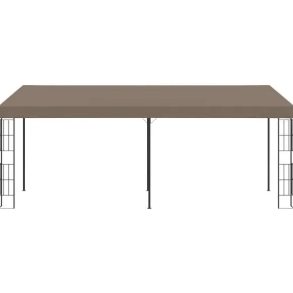 Väggmonterad paviljong 6x3 m taupe tyg