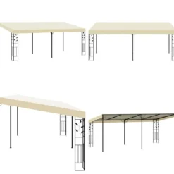 Väggmonterad paviljong 6x3x2,5 m gräddvit - Solskydd - Sol Skydd - Home & Living