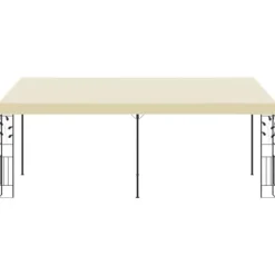 Väggmonterad paviljong 6x3x2,5 m gräddvit - Solskydd - Sol Skydd - Home & Living