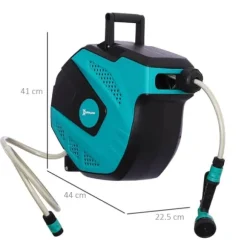 Väggslangbox 15 m med multistråle, 180° sväng, frostskydd −5 till 45 °C, grön/svart