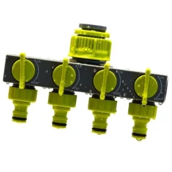 4-vägs vatten splitter vattna Trädgård Bevattning Anslutningskopplingsventil