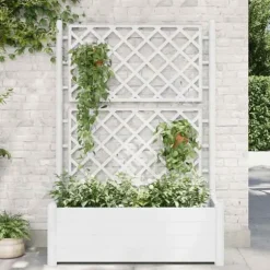 vidaXL Blomlåda med Spaljé Högbädd Trädgård Blomlåda Växtlåda Utomhus Patio 313983