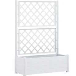 vidaXL Blomlåda med Spaljé Högbädd Trädgård Blomlåda Växtlåda Utomhus Patio 313983