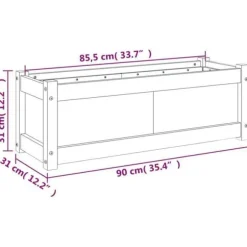 vidaXL Blomlådor 2 st, Höga Sängar, Blomlådor, Växtkrukor, Blomlådor Trädgård Patio Terrass, Vit Trä 837452