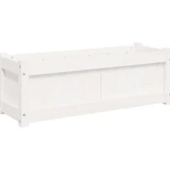 vidaXL Blomlådor 2 st, Höga Sängar, Blomlådor, Växtkrukor, Blomlådor Trädgård Patio Terrass, Vit Trä 837452