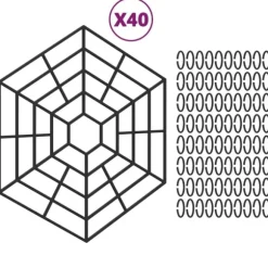 vidaXL Dammstängsel 40 st svart polypropen