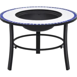 vidaXL Eldfat med mosaik blå och vit 68cm keramik - Öppna spisar