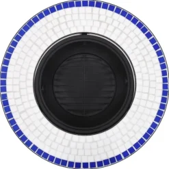 vidaXL Eldfat med mosaik blå och vit 68cm keramik - Öppna spisar