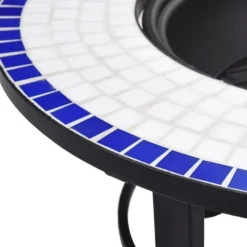vidaXL Eldfat med mosaik blå och vit 68cm keramik - Öppna spisar