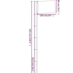 vidaXL Europas flagga och flaggstång 5,55 m aluminium - Flaggor & vindstrutar
