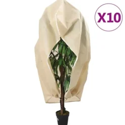 vidaXL Fiberdukar med blixtlås 10 st 70 g/m² 3,14x2,5 m - Tillbehör för trädgårdsskötsel