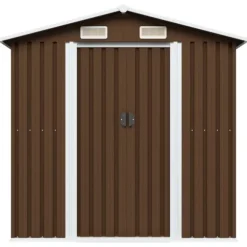 vidaXL Förvaringsbod brun 204x132x186 cm stål - Förråd & Redskapsbodar