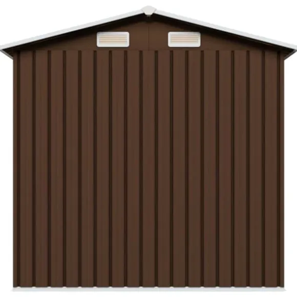 vidaXL Förvaringsbod brun 204x132x186 cm stål - Förråd & Redskapsbodar