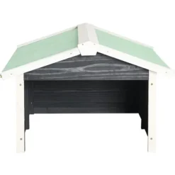 vidaXL Garage för robotgräsklippare 72x87x50 cm grå och vit granträ - Gräsklipparskydd