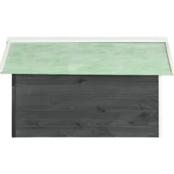 vidaXL Garage för robotgräsklippare 72x87x50 cm grå och vit granträ - Gräsklipparskydd