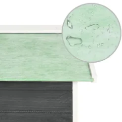 vidaXL Garage för robotgräsklippare 72x87x50 cm grå och vit granträ - Gräsklipparskydd